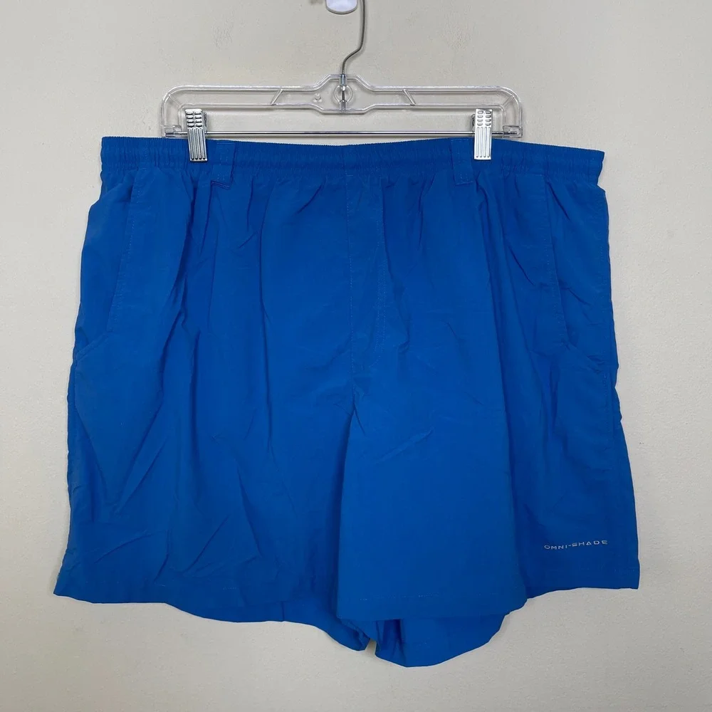 Columbia PFG Backcast‎ III Men XXL Blue Omni-Shade Water Shorts Trunks Outdoor